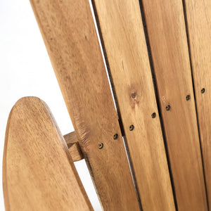 English Elm Christopher Knight Home® - MALIBU Adirondack Rocking Chair in Handcrafted Acacia Wood for Patio, Weather-Resistant Comfort & Style Natural 43 L x 28 W x 14.5 H 61681.00