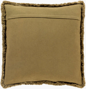 Surya Tanzania 18"X18" Elegant Global-inspired Accent Pillow – Durable Cotton Decor For Eclectic Charm Olive Cotton,Cotton Tzn001-2222d