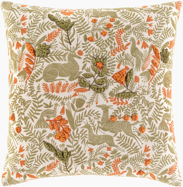 Surya Tanzania 18"X18" Elegant Global-inspired Accent Pillow – Durable Cotton Decor For Eclectic Charm Burnt Orange Cotton,Cotton Tzn006-2020