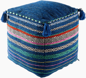 Surya Trenza Pouf - Stylish 18" Moroccan-global Cotton Accent, Cozy Polyester Fill For Comfort & Support Wheat Cotton,Cotton,Polyester,Polyfill Tzpf007-181818