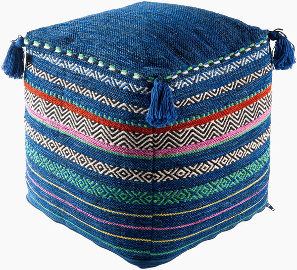 Surya Trenza Pouf - Stylish 18" Moroccan-global Cotton Accent, Cozy Polyester Fill For Comfort & Support Wheat Cotton,Cotton,Polyester,Polyfill Tzpf007-181818