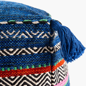 Surya Trenza Pouf - Stylish 18" Moroccan-global Cotton Accent, Cozy Polyester Fill For Comfort & Support Wheat Cotton,Cotton,Polyester,Polyfill Tzpf007-181818