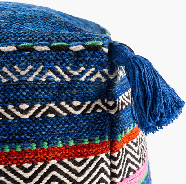 Surya Trenza Pouf - Stylish 18" Moroccan-global Cotton Accent, Cozy Polyester Fill For Comfort & Support Wheat Cotton,Cotton,Polyester,Polyfill Tzpf007-181818