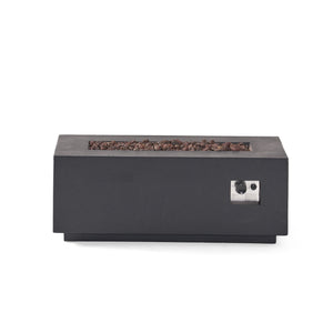 English Elm 40" Rectangular Mgo Concrete Propane Fire Pit 40000 Btu Patio Outdoor Heater 63492.00-40K