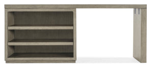 Hooker Furniture Linville Modern 72" Oak Veneer Desk In Smoked Mink Finish With Open Shelving, Float-Ready Design 24.00 L x 72.00W x 30.00H 6150-10907-85