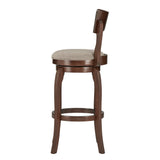 Homelegance By Top-Line Beckham 29-Inch High Back Swivel Bar Stool Grey Rubberwood