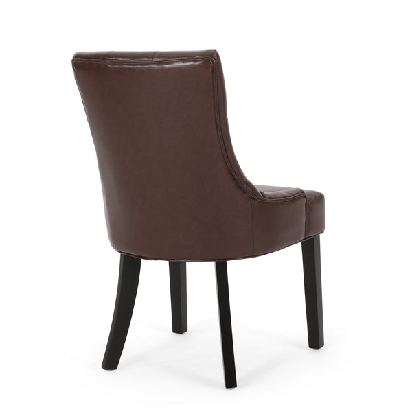 English Elm Cheney Tufted Upholstered Dining Chair Set with Solid Wood Legs for Modern Rooms 54181.00PUDBRN