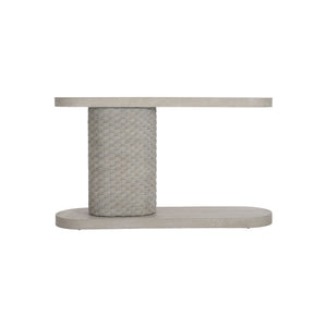 Bernhardt Bernhardt Acosta Console Table With Flaxen Quartered Oak, Woven Paper-Rope Pedestal, 58"W 309914