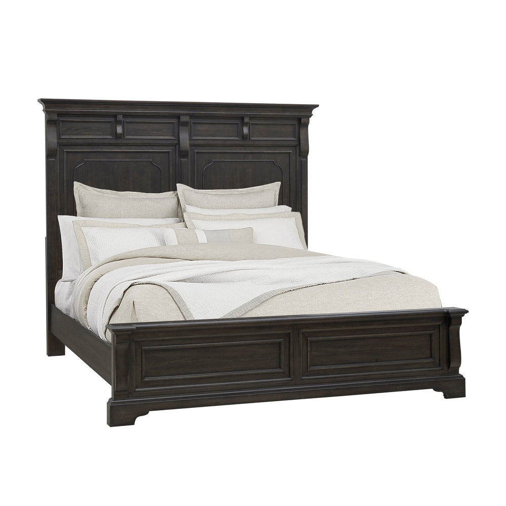 Pulaski Furniture Hickory Creek Queen Panel Bed - Stately Mantel-style Headboard With Rich Hickory Veneer Elegance Brown Split Heart Cathedral Hickory Veneers P386-br-k1-pulaski
