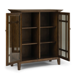 English Elm Bedford Medium Storage Cabinet - Handcrafted Rustic Charm With Adjustable Shelves & Glass Doors B136P158476