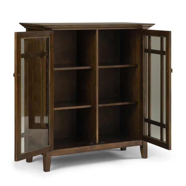 English Elm Bedford Medium Storage Cabinet - Handcrafted Rustic Charm With Adjustable Shelves & Glass Doors B136P158476
