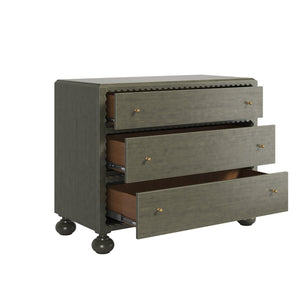A.R.T. Furniture Harbor Accent Chest in Weathered Sage Green - Rustic Charm with Scalloped Trim & Three Drawers 338397-2718