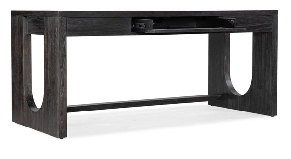 Hooker Furniture Commerce Mindi Writing Desk With Black Wood Grain Finish, 3 Drawers, Wire Management & Modular Storage 5899-10458-89