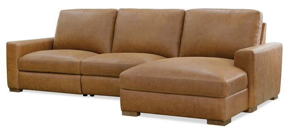 Hooker Furniture Optimus Power Reclining Sectional Top Grain Leather Contemporary Living Room Sofa SS925-3PC1-085-L