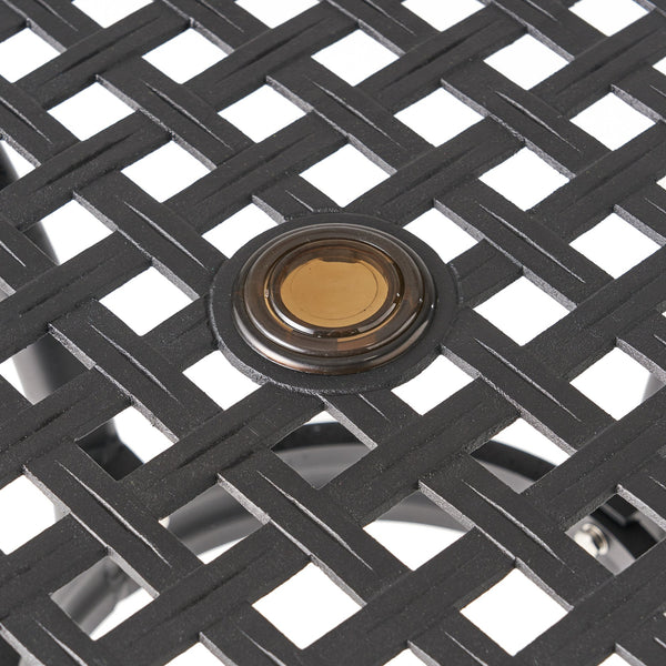 English Elm Christopher Knight Home® - CAYMAN Cast Aluminum 39.5" Square Patio Dining Table – Lightweight Black Sand Mesh Top, Easy Assemble 54586.00SAD