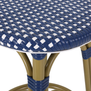 English Elm Outdoor Tropical Pe Rattan Backless Barstools Aluminum Frame Poolside Set of 2 72607.00