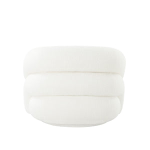 Pasargad Home Azzurro Swivel Chair - Luxurious Boucle Fabric, Modern Design, 360-degree Comfort Ivory Boucle Pzw-50046