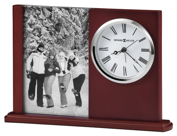 Hekman Furniture 645780 Portrait Caddy Ii Table Clock - Elegant Satin Rosewood Frame With Photo Holder & Quartz Movement  Portrait Caddy Ii Tabletop Clock 645780