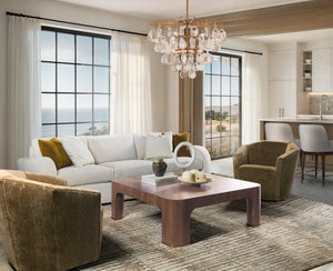 Hooker Furniture Eleana Square Walnut Veneer Cocktail Table with Bronze Accents for Modern Living 7252-80410-85