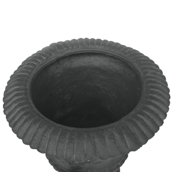 English Elm Mgo Roman Urn Planter Faux Stone Botanical Relief Pedestal Base Outdoor Patio 63402.00GRY