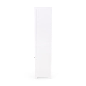 English Elm Christopher Knight Home® - BATHROOM Linen Tower Cabinet with Faux Wood Finish, Modern Slim Vertical Slat Design, Storage Organizer White 66606.00