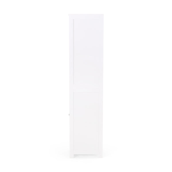 English Elm Christopher Knight Home® - BATHROOM Linen Tower Cabinet with Faux Wood Finish, Modern Slim Vertical Slat Design, Storage Organizer White 66606.00