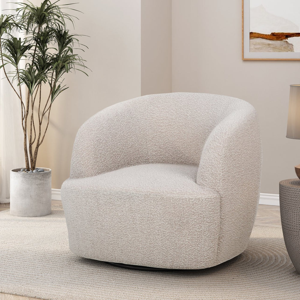 English Elm Christopher Knight Home® - Swivel Upholstered Accent Chair with Plush Fabric Comfort and 360° Rotation for Living Rooms Beige 74240.00