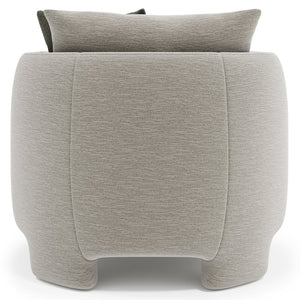 Bernhardt Bernhardt Rowan Sculptural Fabric Chair — Deep Cushioned Seat, Geometric Cutout Base, Tailored Stitching - Made to Order P5303A