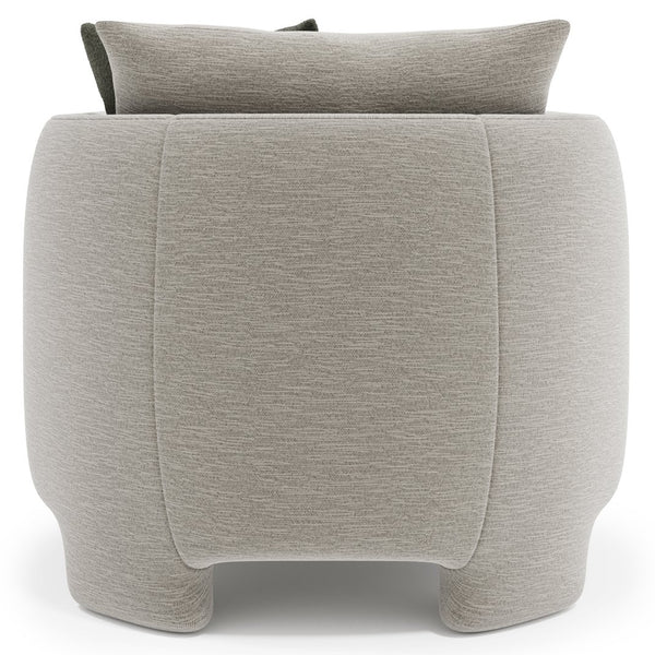 Bernhardt Bernhardt Rowan Sculptural Fabric Chair — Deep Cushioned Seat, Geometric Cutout Base, Tailored Stitching - Made to Order P5303A