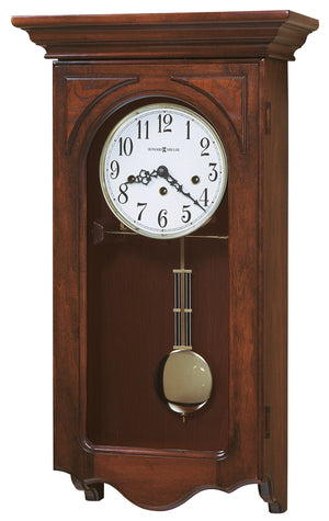 Hekman Furniture 620445 Jennelle Wall Clock - Antique Windsor Cherry Clock With Chiming Pendulum & Elegant Design Windsor Cherry Jennelle Wall Clock 620445