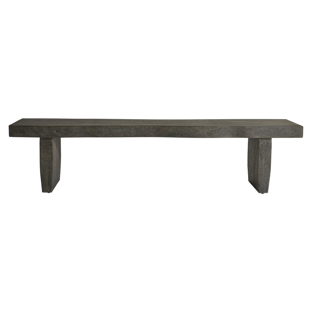 Bernhardt Bernhardt Luca Live-Edge Bench With Carbonized Suar Top, Smoked Truffle Finish — 76" Stylish Accent 313508