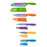 Hampton Forge Tomodachi 10-Piece Titanium Cutlery Set with Colorful Blades & Sheaths