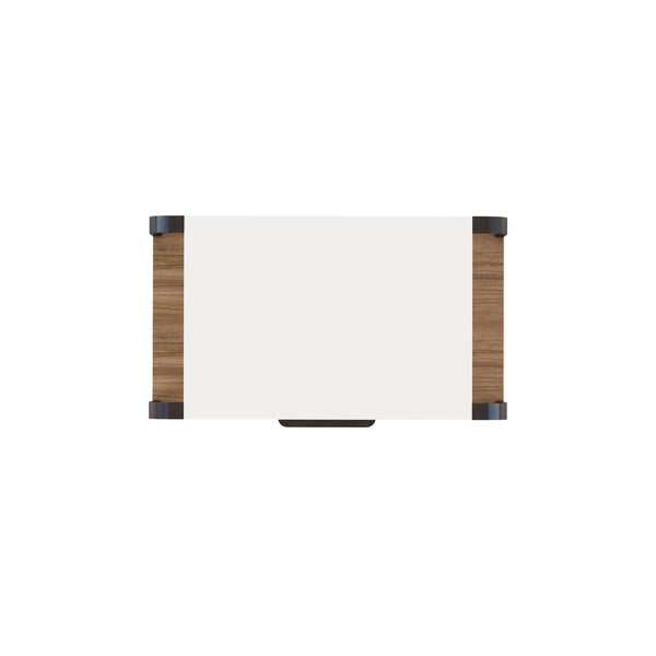 A.R.T. Furniture Portico Contemporary Nightstand With Open Shelf, Dovetail Drawer, Sienna & White Plaster Finish Brown, White Parawood Solids,Mindi Veneers,Steel 323141-3351