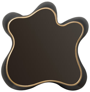 Hooker Furniture Melange Sculptural Even & Flow End Table With Gold-Leaf Top, Inset Glass, Black Base For Eclectic Style 628-80587-99