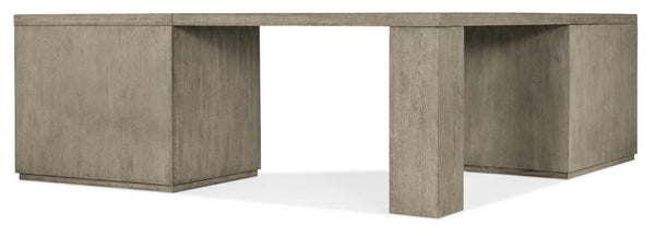 Hooker Furniture Linville Sculpted 72" Mink Credenza — Versatile Storage Console With Open Desk Cabinets & Adjustable Shelves 85.00 L x 85.00W x 30.00H 6150-10937-85