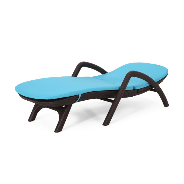 English Elm Christopher Knight Home® - Mikael Chaise Lounge With Cushion - Ergonomic Dark Brown Design For Ultimate Indoor & Outdoor Comfort 70798.00DBLU