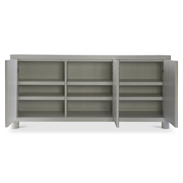 Bernhardt Bernhardt Slater Buffet With Azucar Pine & Silver Cloud Pebbled Metal Overlays, Soft-Close Doors 338132