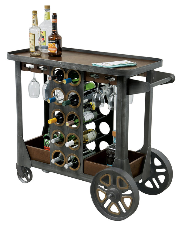 Hekman Furniture 695326 Floyd Wine & Bar Cart - Rustic Elegance With Ample Storage For Stylish Entertaining Moments  Floyd Wine & Bar Cart 695326