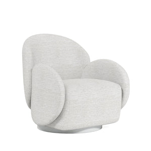 A.R.T. Furniture Rothko Swivel Chair - Contemporary Driftwood Barrel Design With Comfortable Foam Upholstery White Rubberwood Solids,Foam,Fabric,Metal 529516-5517