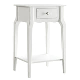 Homelegance By Top-Line Joplin 1-Drawer Wood Storage End Table White Rubberwood