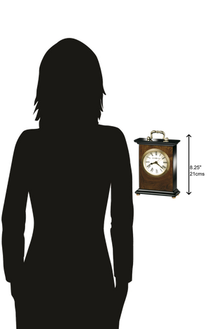 Hekman Furniture 645577 Berkley Table Clock - Elegant Walnut Finish, Quiet Quartz Movement, Classic Roman Numerals  Berkley Tabletop Clock 645577