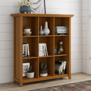 English Elm Acadian 9-Cube Bookcase & Storage Unit - Handcrafted Light Golden Brown With Timeless Design B136P158283