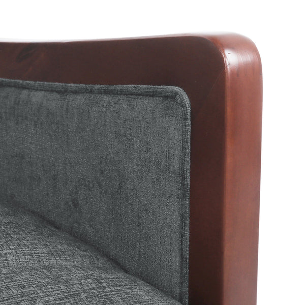 English Elm Christopher Knight Home® - Fabric Mid-Century Recliner Chair Grey – Pushback Upholstered Seat, Channel Stitching, Birch Wood Frame, Cozy 70451.00FGRY