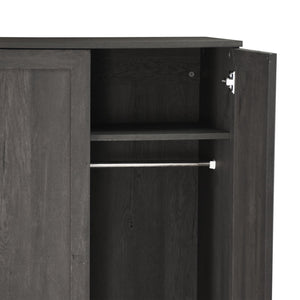 English Elm Christopher Knight Home® - DELANEY Rustic 2-Door Wardrobe Grey with Faux Wood Finish, 75" Tall Armoire for Organized Storage 71142.00