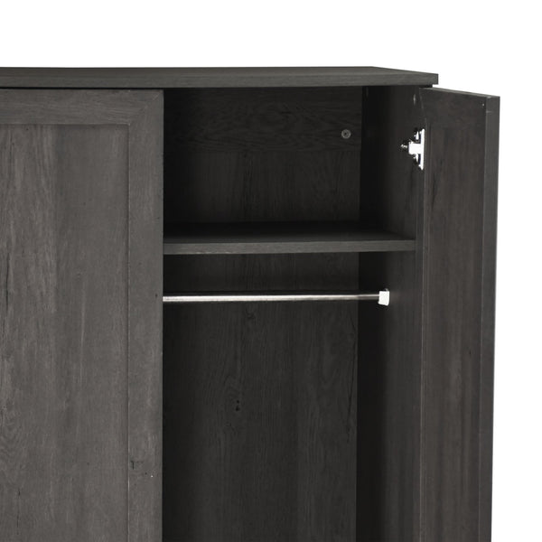 English Elm Christopher Knight Home® - DELANEY Rustic 2-Door Wardrobe Grey with Faux Wood Finish, 75" Tall Armoire for Organized Storage 71142.00