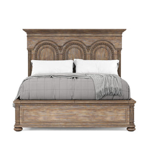 A.R.T. Furniture Architrave Elegant Bed With Cedar-lined Storage, Decorative Panels, And Fluted Roman Columns Brown Material, Pine Solids And Veneer 277135-2608