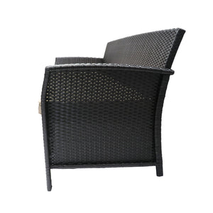 English Elm Christopher Knight Home® - ST LUCIA premium 3-seater outdoor sofa with PE rattan, iron frame and waterproof cushions, durable comfort for patios Brown+Tan 62952.00BRN