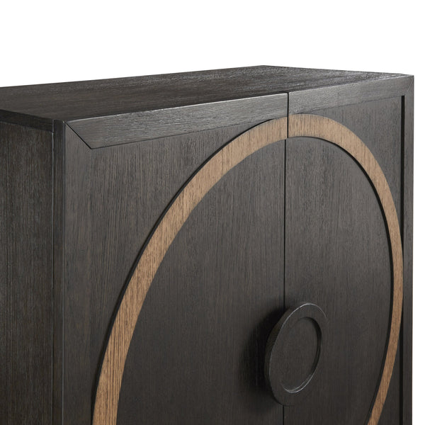 Pulaski Furniture 2-door Accent Chest With Adjustable Shelves & Elegant Design - Stylish Storage For Modern Spaces Black Quartered Oak Veneer P301795-pulaski