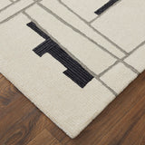 Feizy Rugs Maguire Wool/Nylon Hand Tufted Industrial Rug Ivory/Gray/Taupe 8' x 10'
