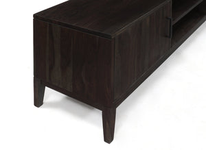Porter Designs Porter Fall River Solid Sheesham Wood Tv Stand - Contemporary Chic Design In Black Walnut Finish Gray Wood 06-117-03-4421